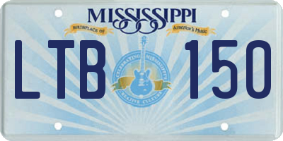 MS license plate LTB150