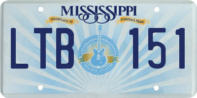 MS license plate LTB151