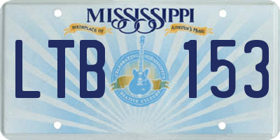 MS license plate LTB153