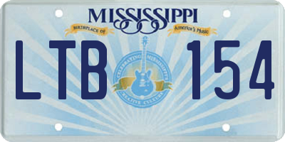 MS license plate LTB154