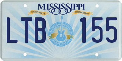 MS license plate LTB155
