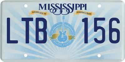MS license plate LTB156