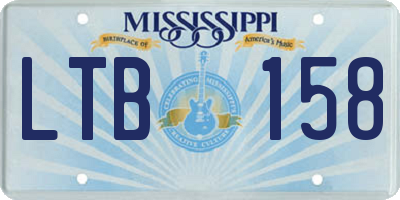 MS license plate LTB158