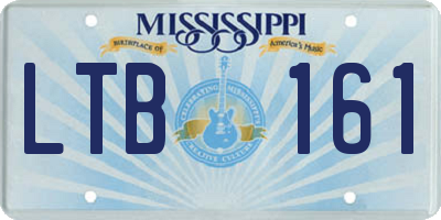 MS license plate LTB161