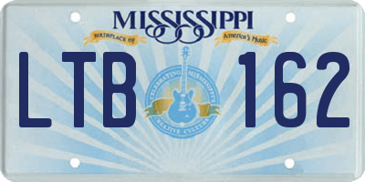 MS license plate LTB162