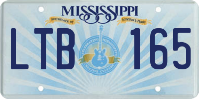 MS license plate LTB165