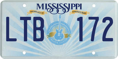 MS license plate LTB172