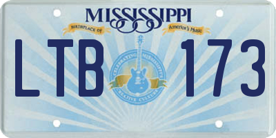MS license plate LTB173