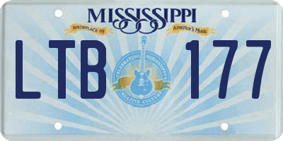 MS license plate LTB177