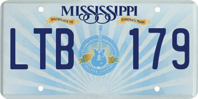 MS license plate LTB179