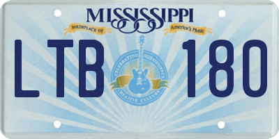 MS license plate LTB180