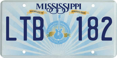 MS license plate LTB182