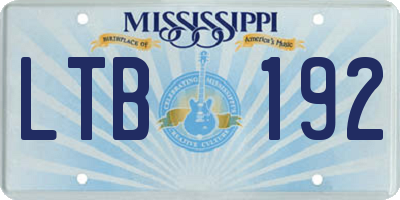 MS license plate LTB192