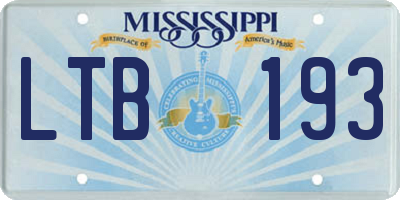 MS license plate LTB193