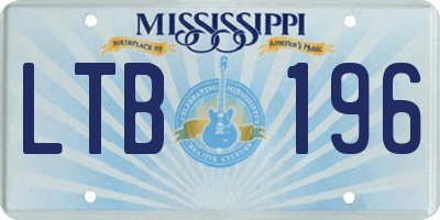 MS license plate LTB196