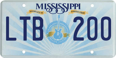 MS license plate LTB200