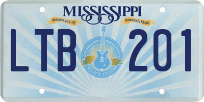 MS license plate LTB201