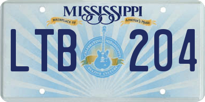 MS license plate LTB204