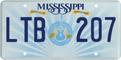 MS license plate LTB207