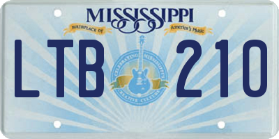 MS license plate LTB210
