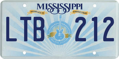 MS license plate LTB212