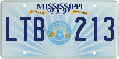 MS license plate LTB213