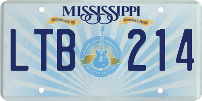 MS license plate LTB214