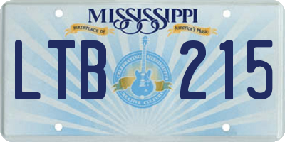MS license plate LTB215