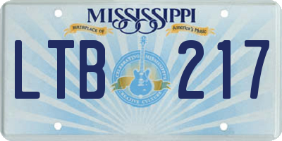 MS license plate LTB217