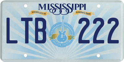 MS license plate LTB222