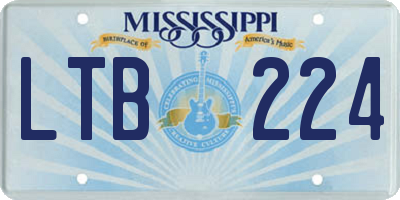 MS license plate LTB224