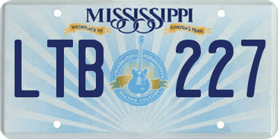 MS license plate LTB227