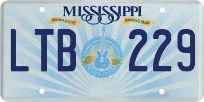 MS license plate LTB229