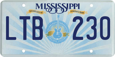MS license plate LTB230