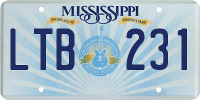 MS license plate LTB231