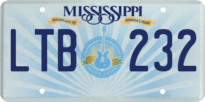 MS license plate LTB232