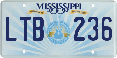 MS license plate LTB236