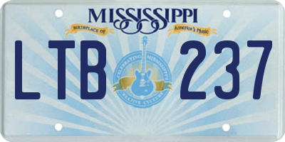 MS license plate LTB237