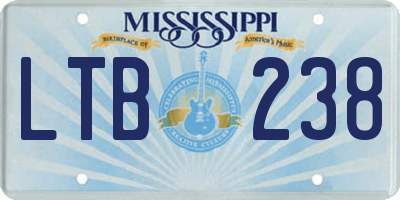 MS license plate LTB238
