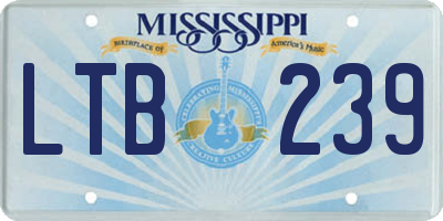 MS license plate LTB239
