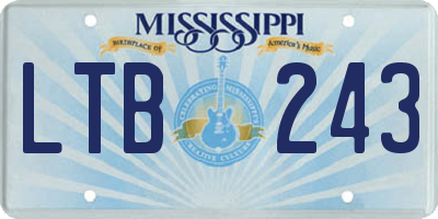 MS license plate LTB243