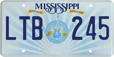 MS license plate LTB245