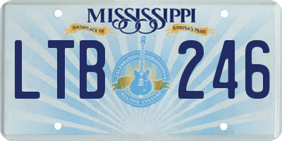 MS license plate LTB246