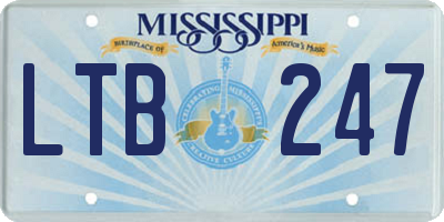 MS license plate LTB247