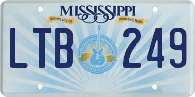 MS license plate LTB249