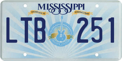 MS license plate LTB251