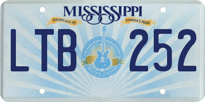 MS license plate LTB252