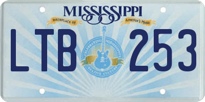 MS license plate LTB253
