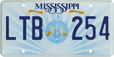 MS license plate LTB254