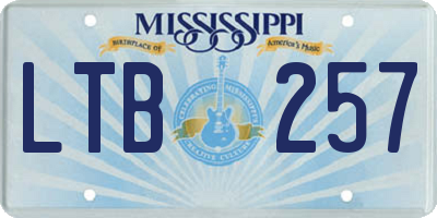 MS license plate LTB257